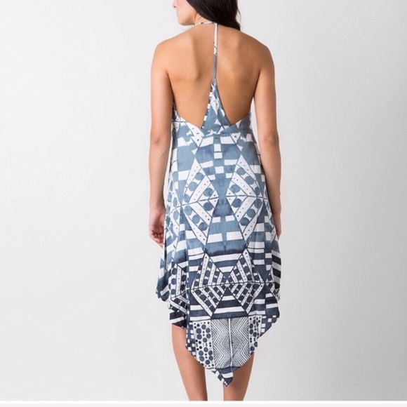 O’Neill Atlas Asymmetrical White Blue Ombre Dress - Picture 2 of 2